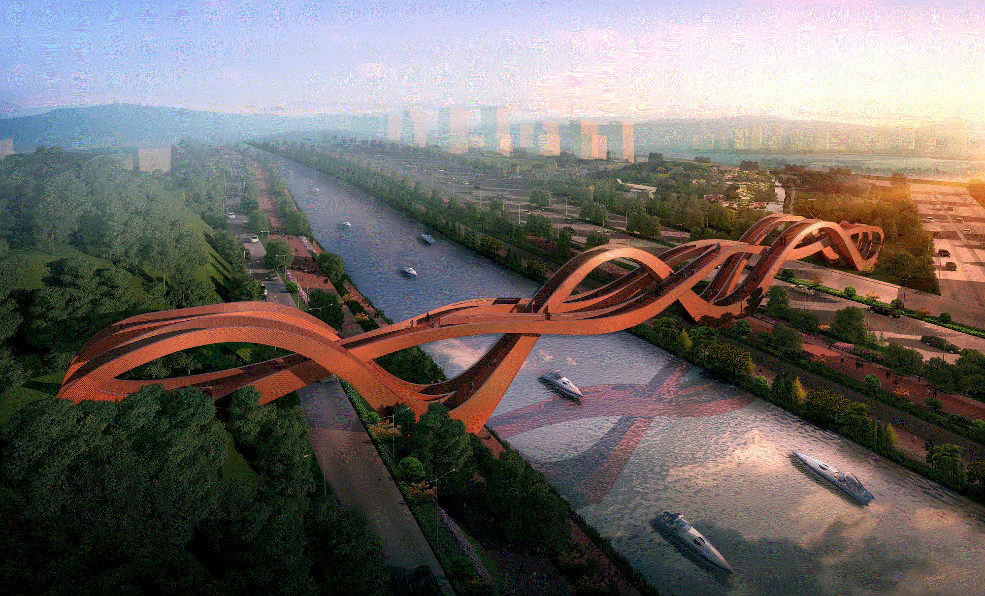 NEXT Architects laimėtas konkursas Changsha pėsčiųjų tiltui